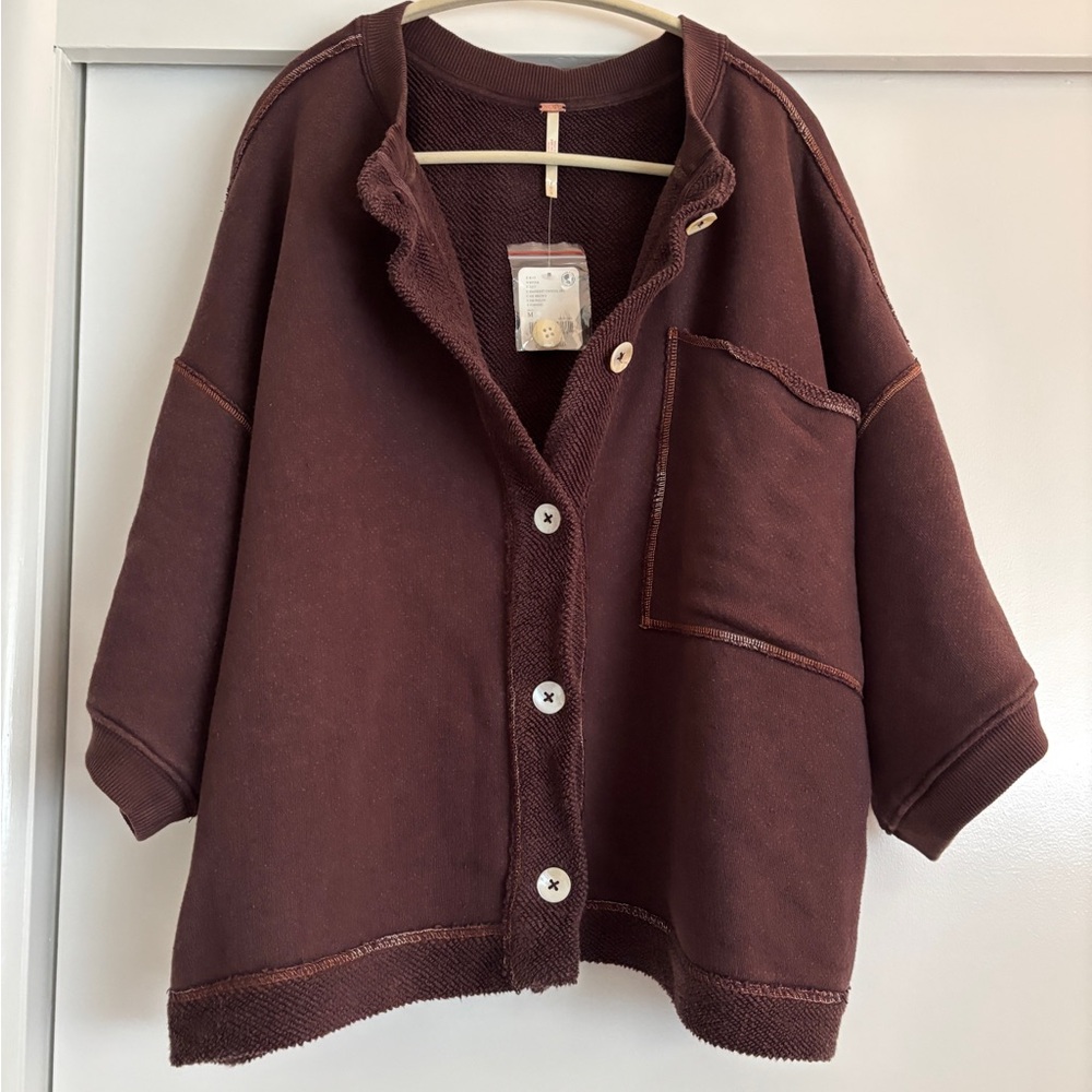 Free People Brown Cardigan Sweater (NWT)